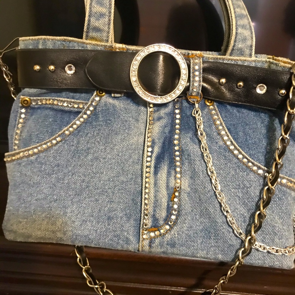 Handmade old jean purse